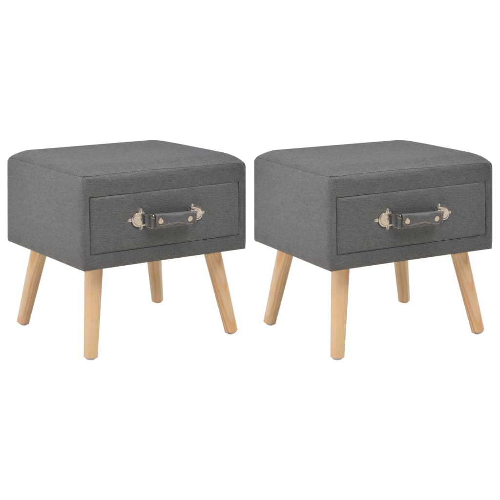 Nachtkastjes 2 st 40x35x40 cm stof donkergrijs is nu te koop bij PeponiXL, paradijselijk wonen!