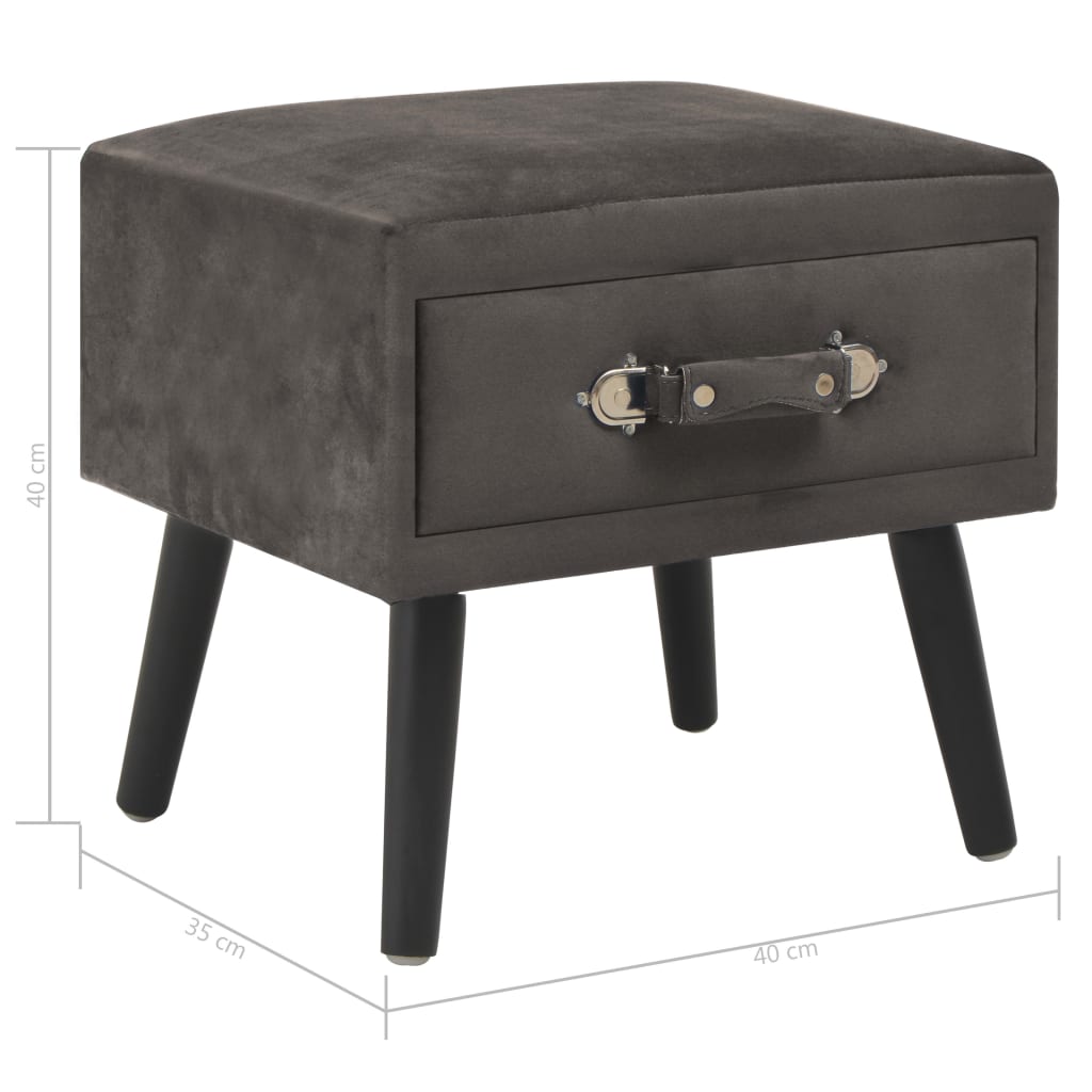 Nachtkastjes 2 st 40x35x40 cm fluweel grijs is nu te koop bij PeponiXL, paradijselijk wonen!