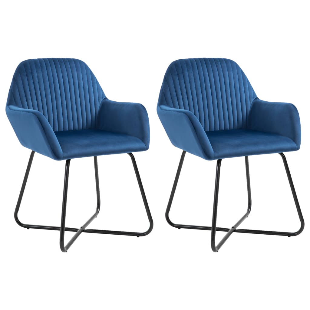 Eetkamerstoelen 2 st fluweel blauw is nu te koop bij PeponiXL, paradijselijk wonen!