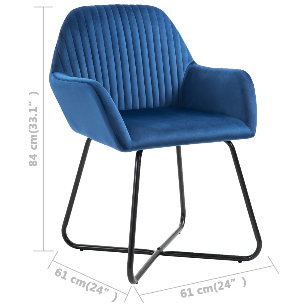 Eetkamerstoelen 2 st fluweel blauw is nu te koop bij PeponiXL, paradijselijk wonen!