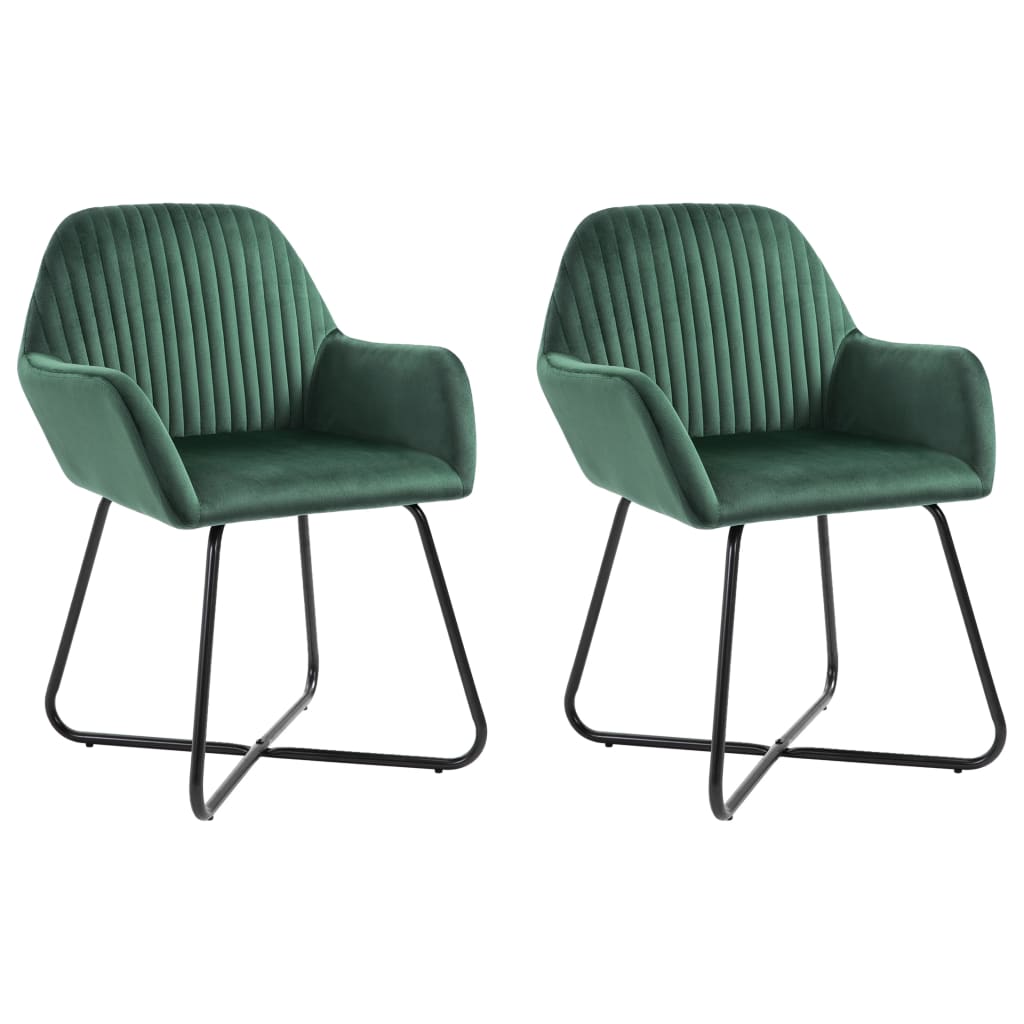 Eetkamerstoelen 2 st fluweel groen is nu te koop bij PeponiXL, paradijselijk wonen!
