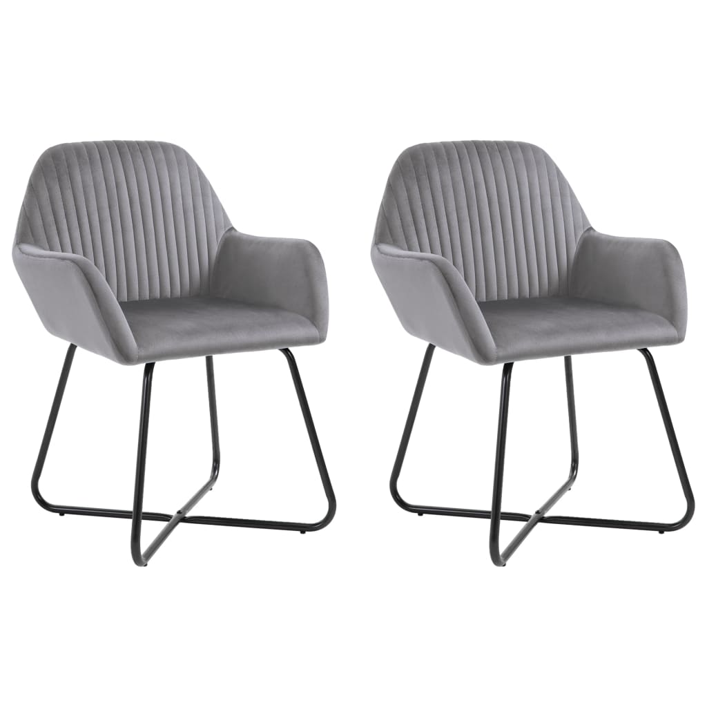 Eetkamerstoelen 2 st fluweel grijs is nu te koop bij PeponiXL, paradijselijk wonen!