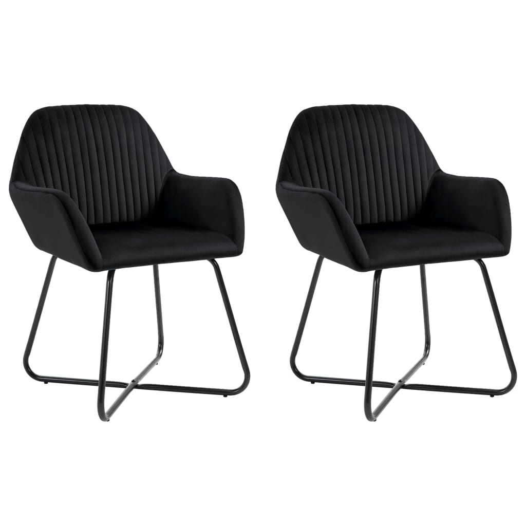 Eetkamerstoelen 2 st fluweel zwart is nu te koop bij PeponiXL, paradijselijk wonen!