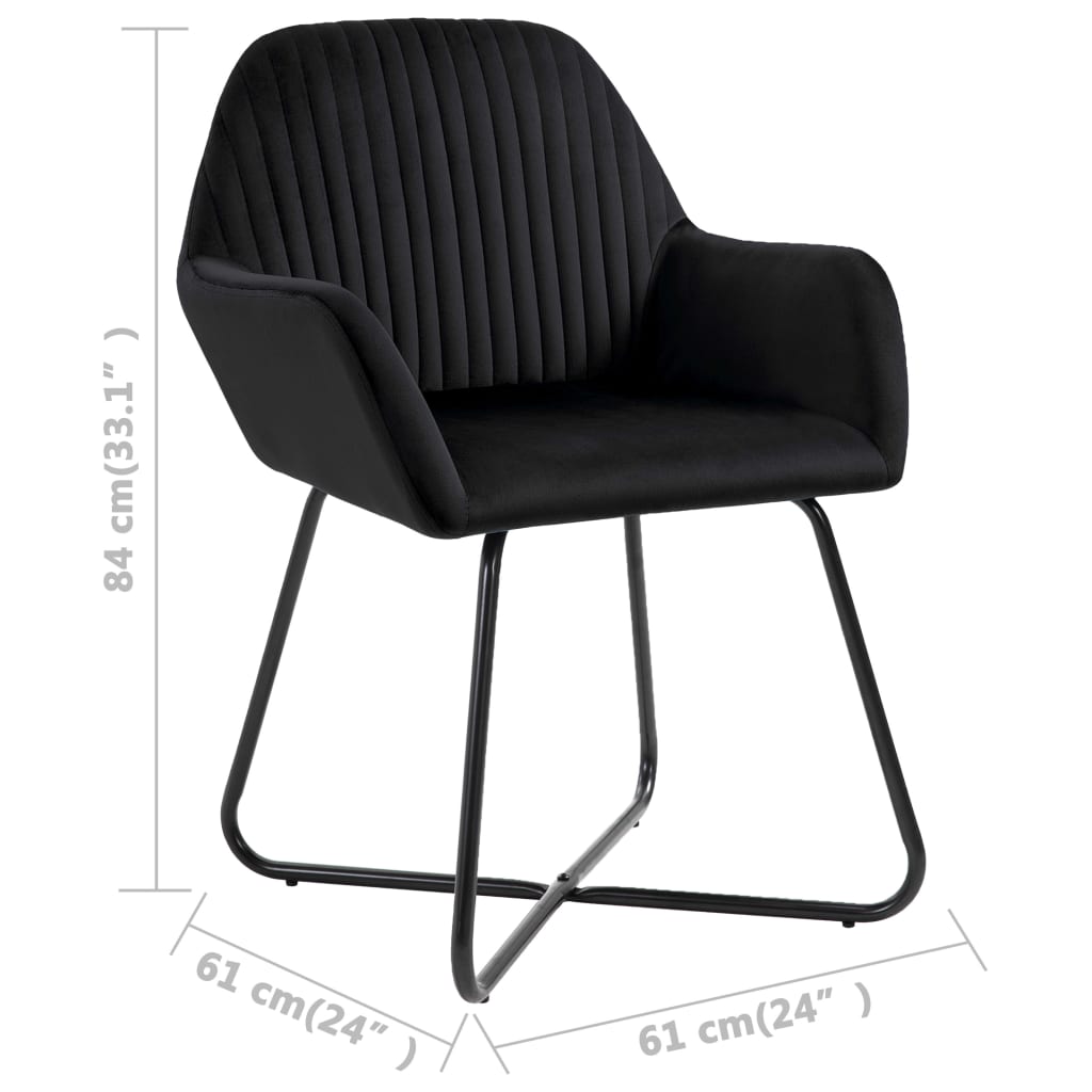 Eetkamerstoelen 2 st fluweel zwart is nu te koop bij PeponiXL, paradijselijk wonen!