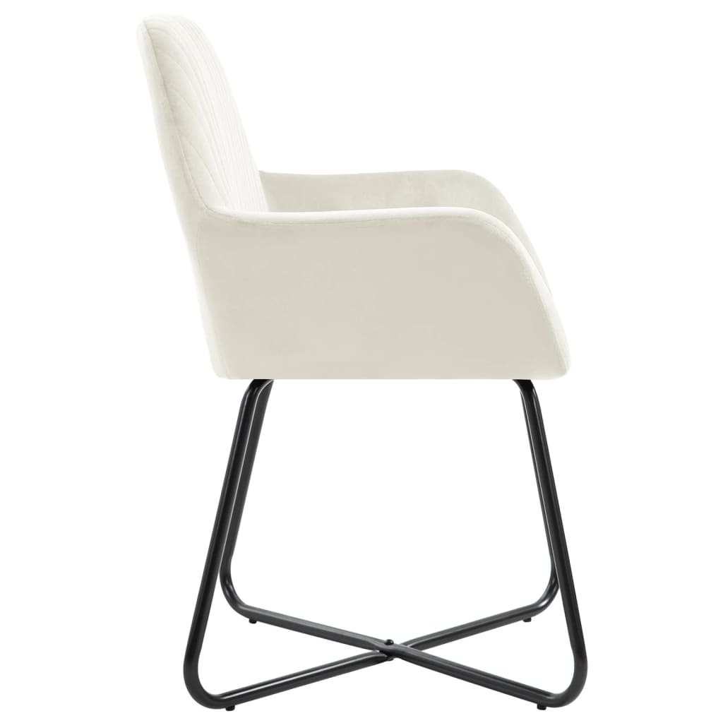 Eetkamerstoelen 2 st fluweel crèmekleurig is nu te koop bij PeponiXL, paradijselijk wonen!