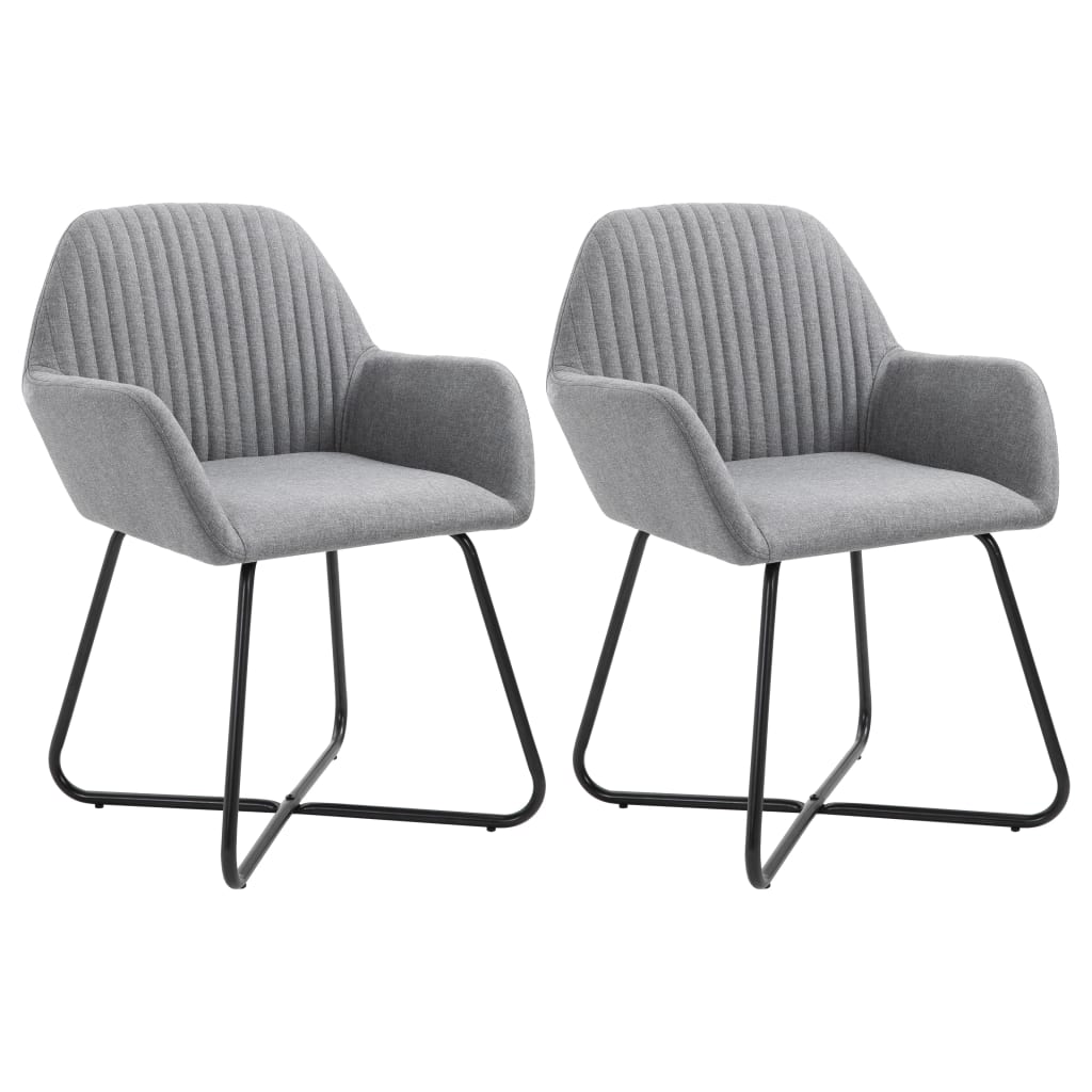 Eetkamerstoelen 2 st stof lichtgrijs is nu te koop bij PeponiXL, paradijselijk wonen!