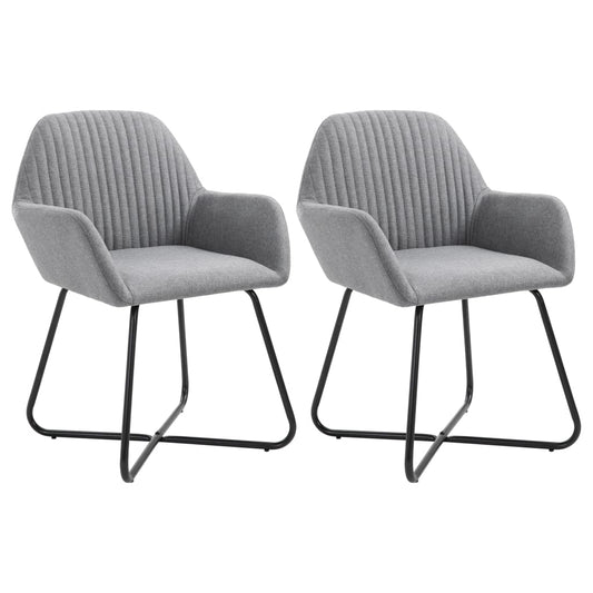 Eetkamerstoelen 2 st stof lichtgrijs is nu te koop bij PeponiXL, paradijselijk wonen!