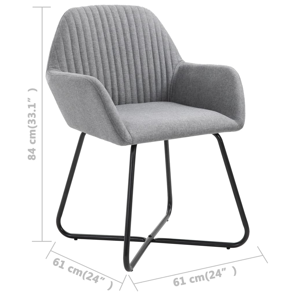 Eetkamerstoelen 2 st stof lichtgrijs is nu te koop bij PeponiXL, paradijselijk wonen!