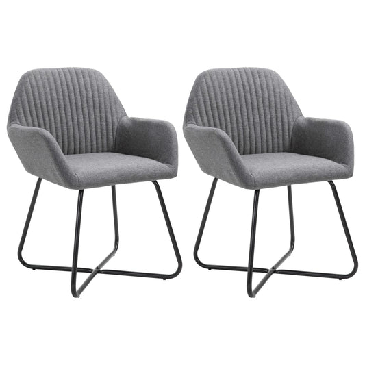 Eetkamerstoelen 2 st stof donkergrijs is nu te koop bij PeponiXL, paradijselijk wonen!
