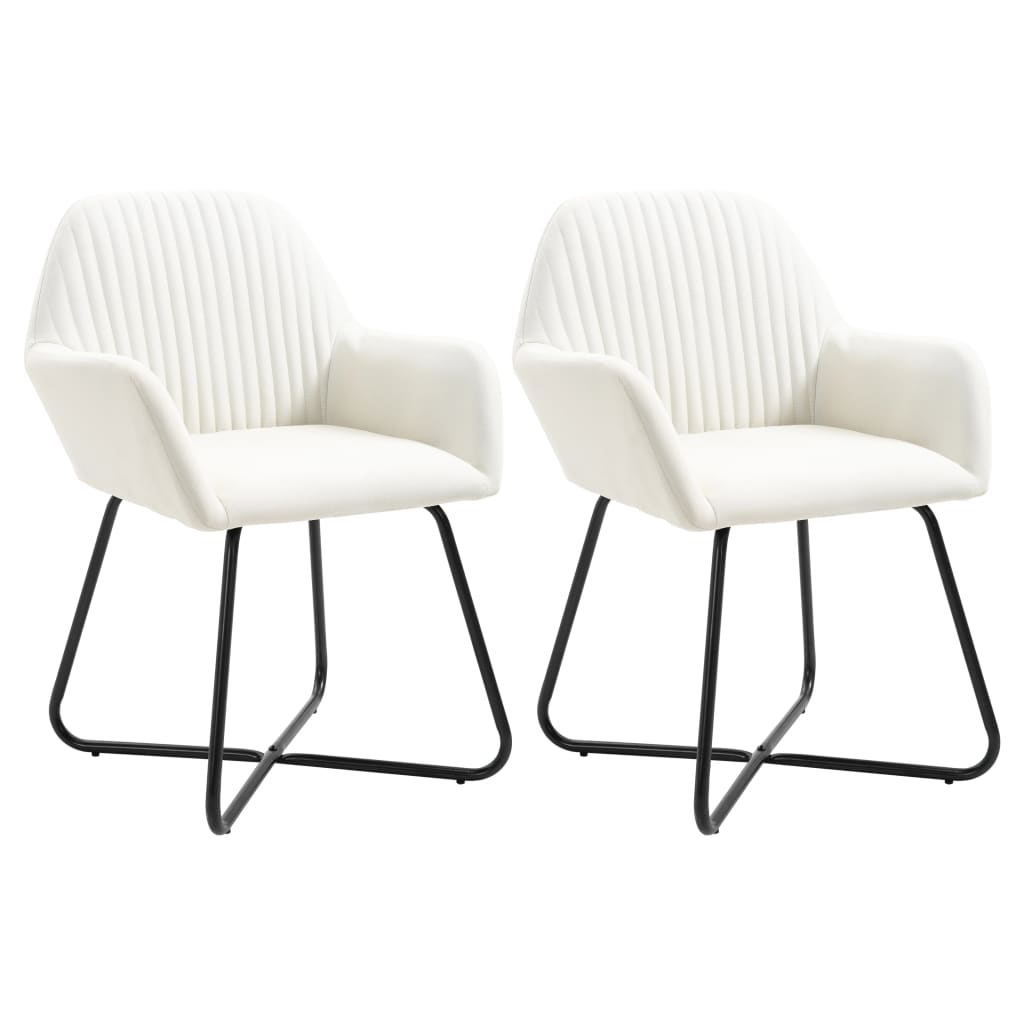 Eetkamerstoelen 2 st stof crèmekleurig is nu te koop bij PeponiXL, paradijselijk wonen!