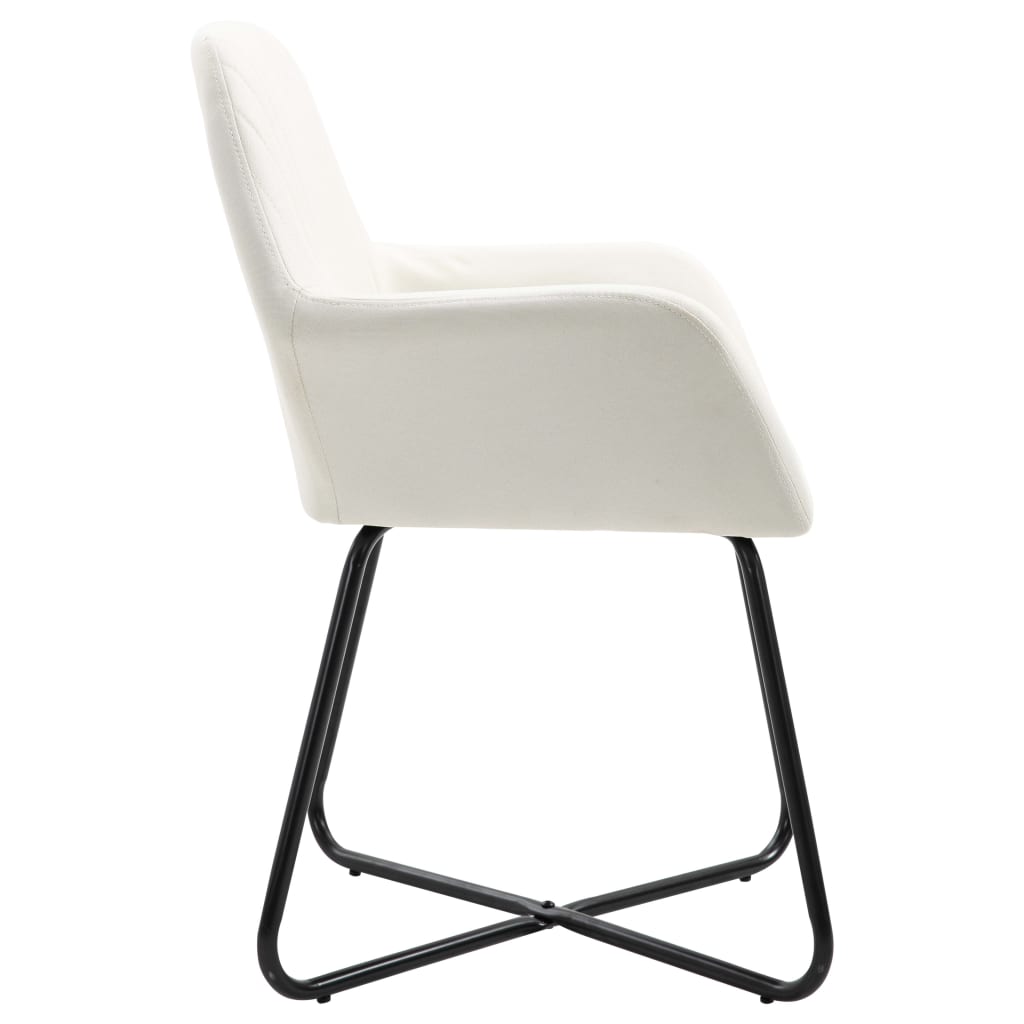 Eetkamerstoelen 2 st stof crèmekleurig is nu te koop bij PeponiXL, paradijselijk wonen!