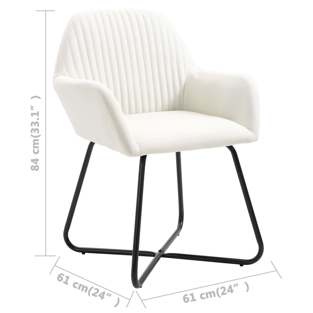 Eetkamerstoelen 2 st stof crèmekleurig is nu te koop bij PeponiXL, paradijselijk wonen!