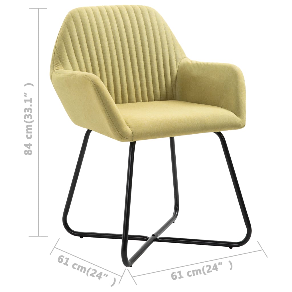 Eetkamerstoelen 2 st stof groen is nu te koop bij PeponiXL, paradijselijk wonen!