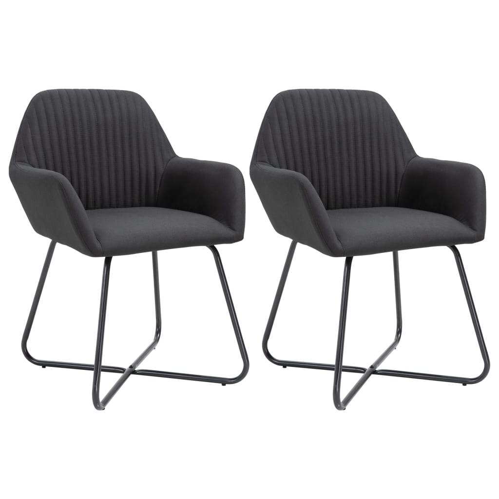 Eetkamerstoelen 2 st stof zwart is nu te koop bij PeponiXL, paradijselijk wonen!