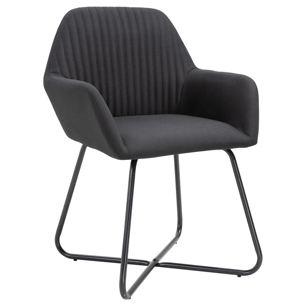 Eetkamerstoelen 2 st stof zwart is nu te koop bij PeponiXL, paradijselijk wonen!