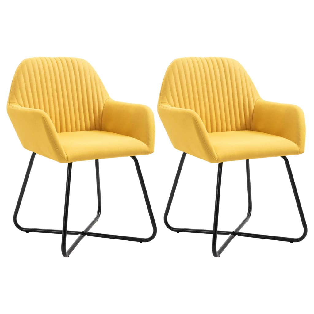 Eetkamerstoelen 2 st stof geel is nu te koop bij PeponiXL, paradijselijk wonen!