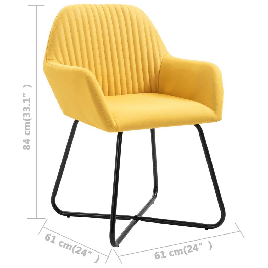 Eetkamerstoelen 2 st stof geel is nu te koop bij PeponiXL, paradijselijk wonen!