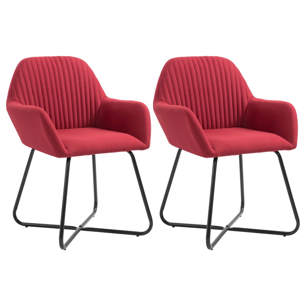 Eetkamerstoelen 2 st stof wijnrood is nu te koop bij PeponiXL, paradijselijk wonen!