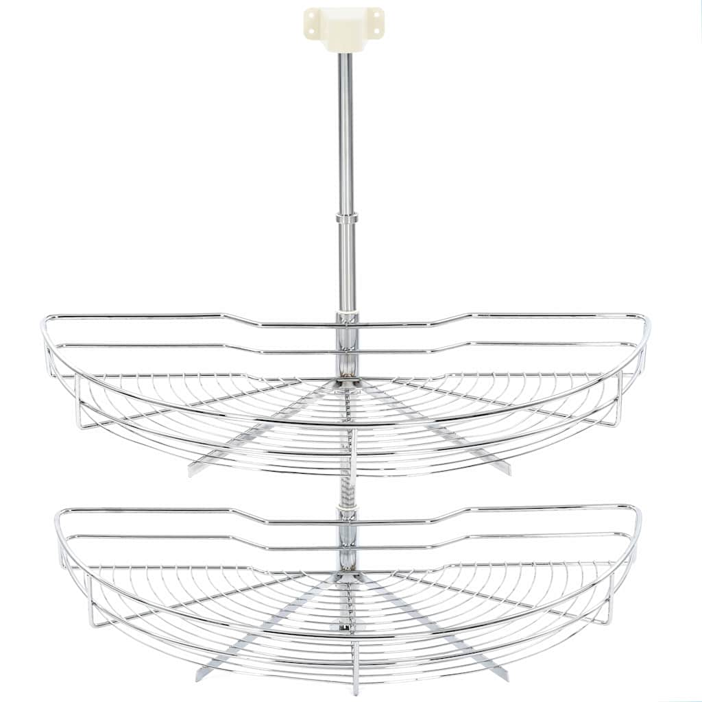 Draadmand keuken 2-laags 180 graden 75x38x80 cm zilverkleurig is nu te koop bij PeponiXL, paradijselijk wonen!