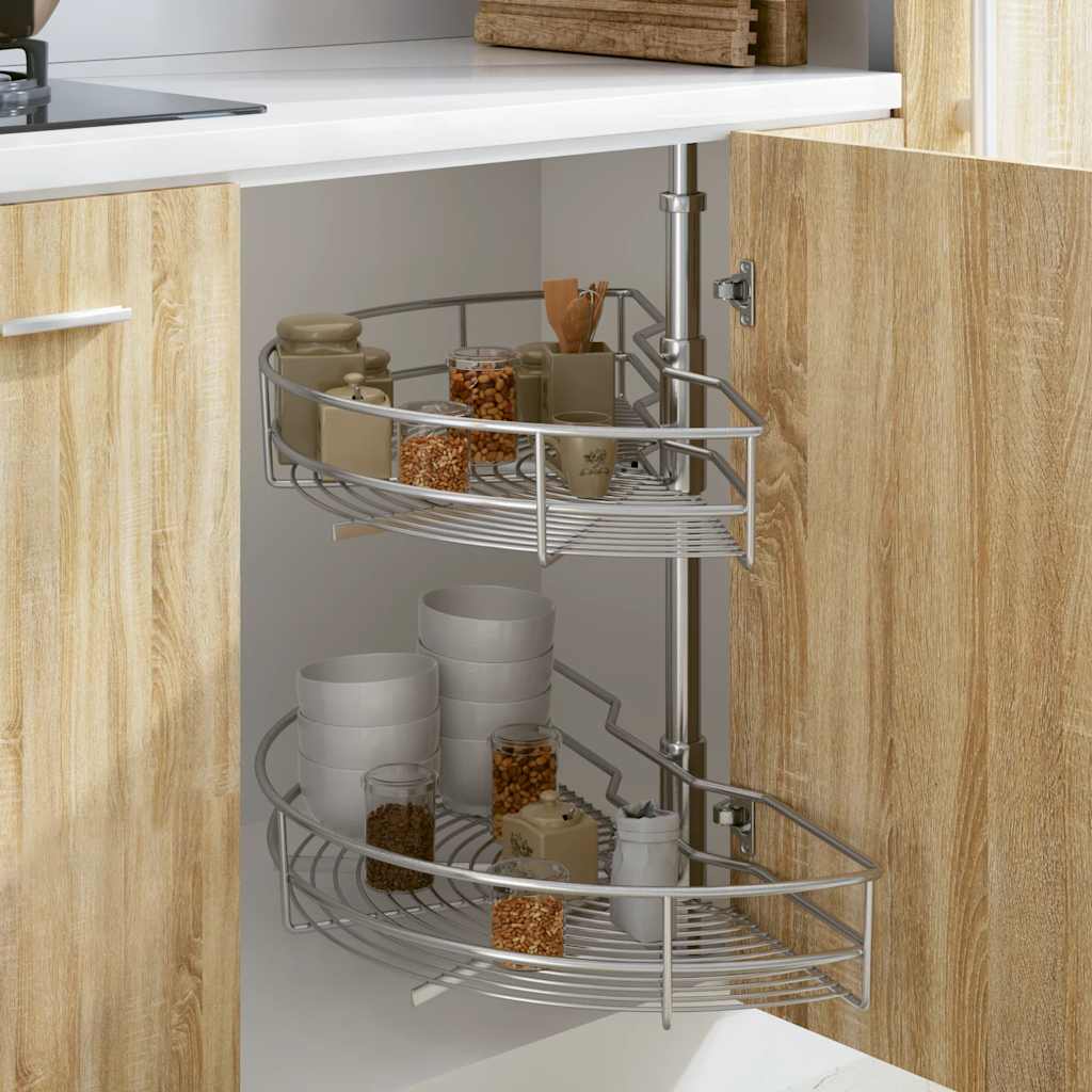 Draadmand keuken 2-laags 180 graden 75x38x80 cm zilverkleurig is nu te koop bij PeponiXL, paradijselijk wonen!