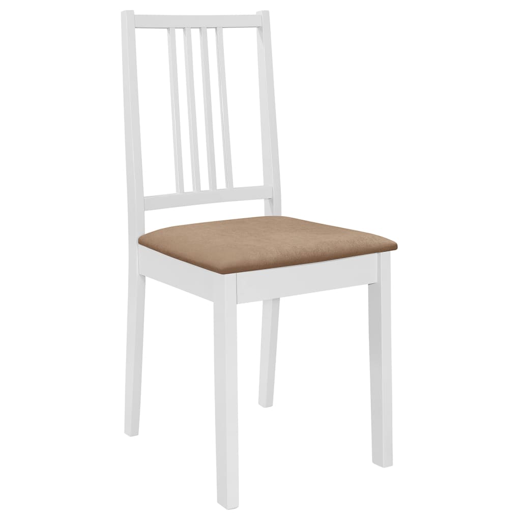 Eetkamerstoelen met kussens 6 st massief hout wit is nu te koop bij PeponiXL, paradijselijk wonen!