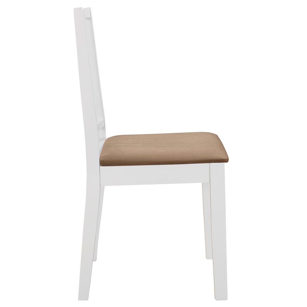 Eetkamerstoelen met kussens 6 st massief hout wit is nu te koop bij PeponiXL, paradijselijk wonen!