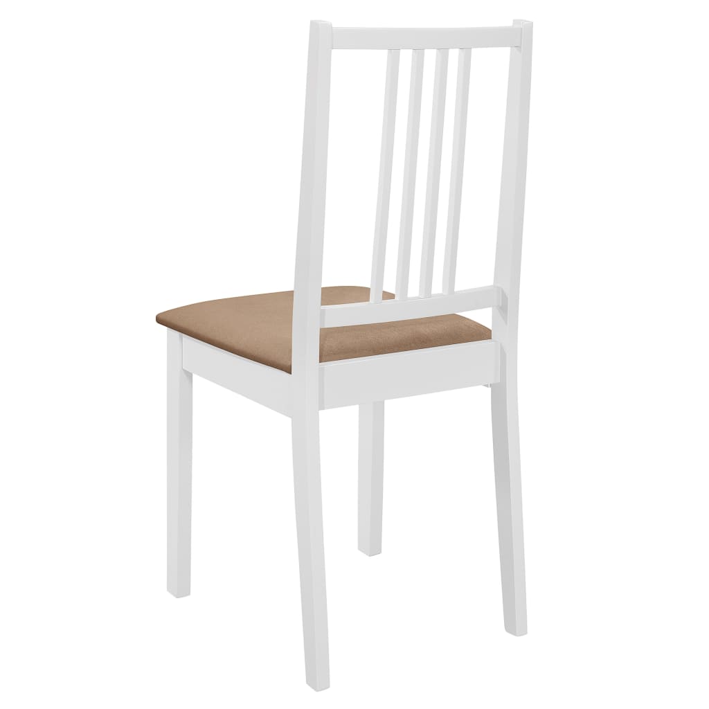 Eetkamerstoelen met kussens 6 st massief hout wit is nu te koop bij PeponiXL, paradijselijk wonen!