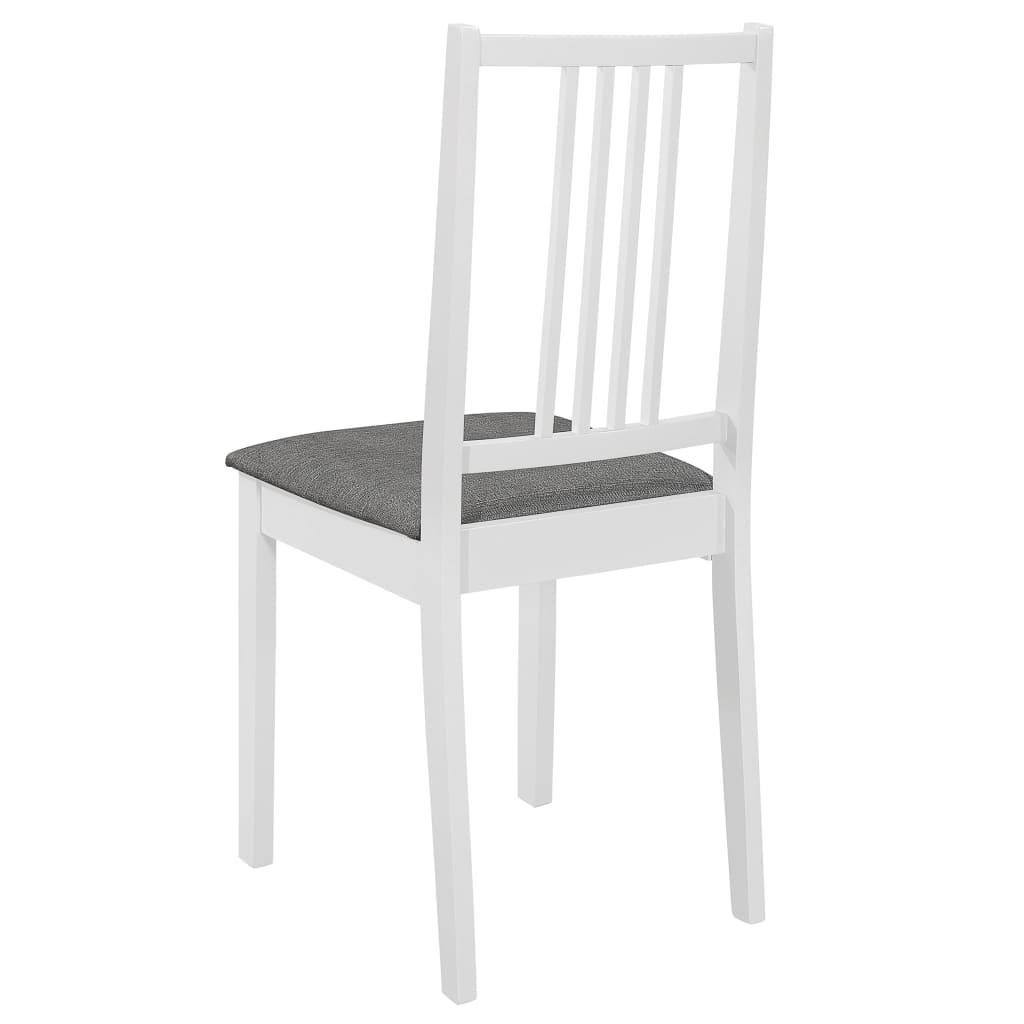 Eetkamerstoelen met kussens 6 st massief hout wit is nu te koop bij PeponiXL, paradijselijk wonen!