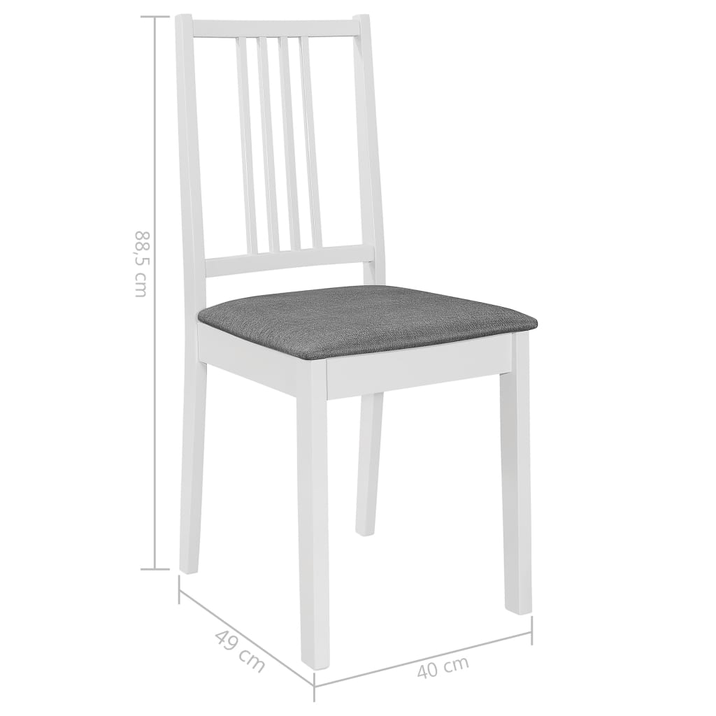 Eetkamerstoelen met kussens 6 st massief hout wit is nu te koop bij PeponiXL, paradijselijk wonen!