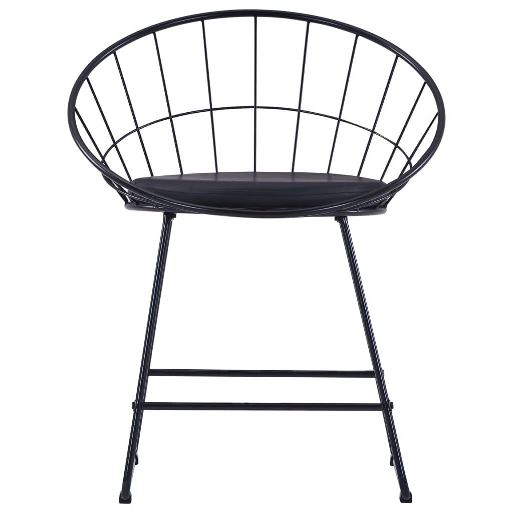 Eetkamerstoelen met kunstleren zittingen 4 st staal zwart is nu te koop bij PeponiXL, paradijselijk wonen!