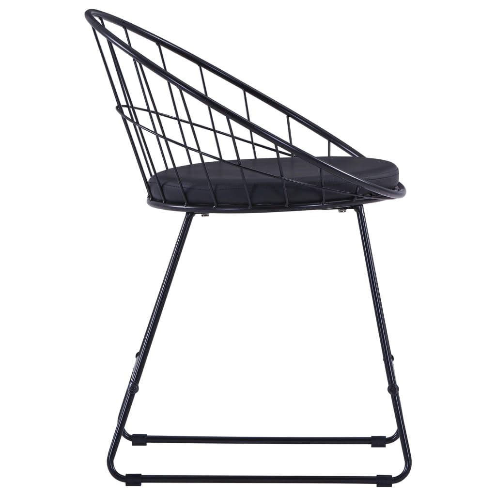 Eetkamerstoelen met kunstleren zittingen 4 st staal zwart is nu te koop bij PeponiXL, paradijselijk wonen!