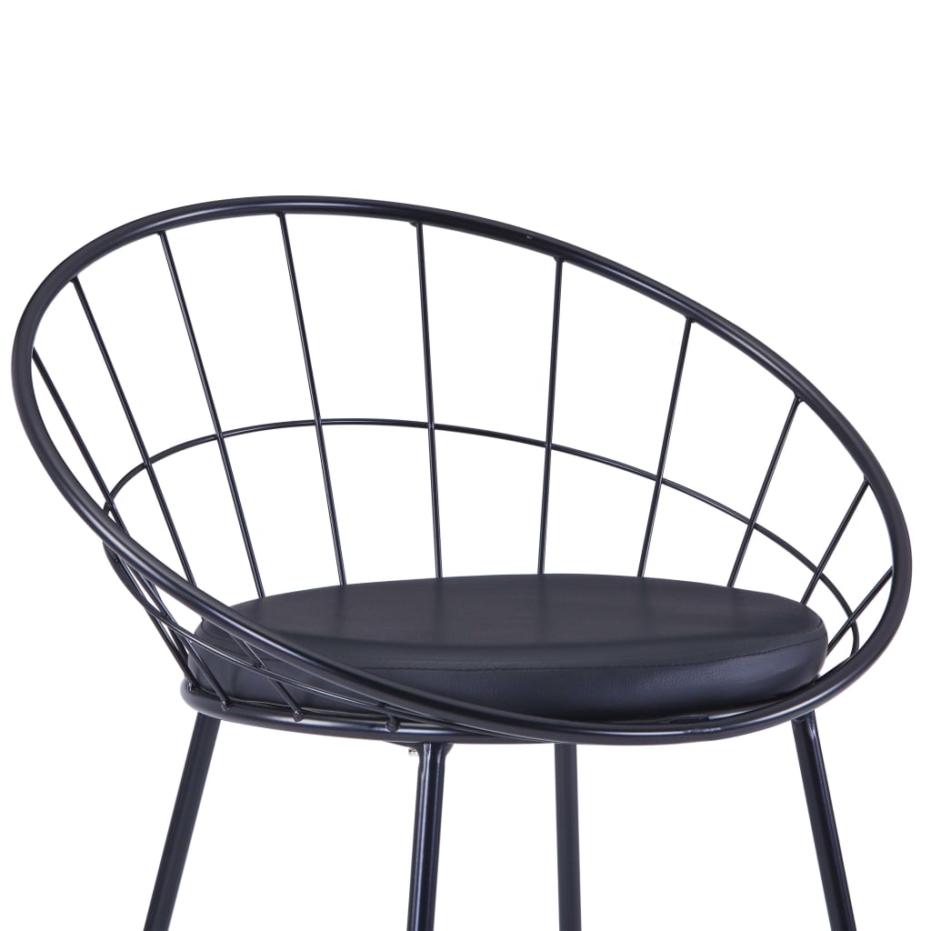 Eetkamerstoelen met kunstleren zittingen 4 st staal zwart is nu te koop bij PeponiXL, paradijselijk wonen!