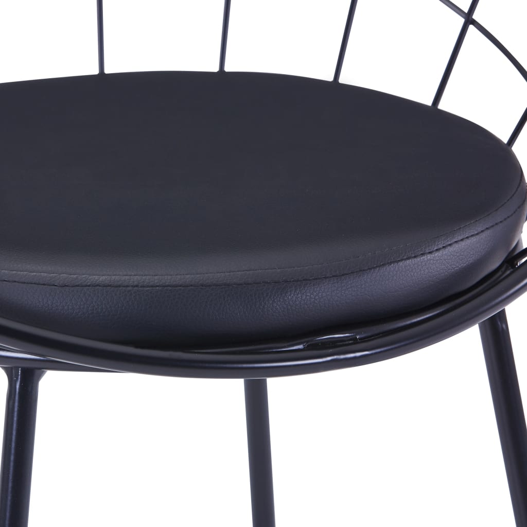 Eetkamerstoelen met kunstleren zittingen 4 st staal zwart is nu te koop bij PeponiXL, paradijselijk wonen!