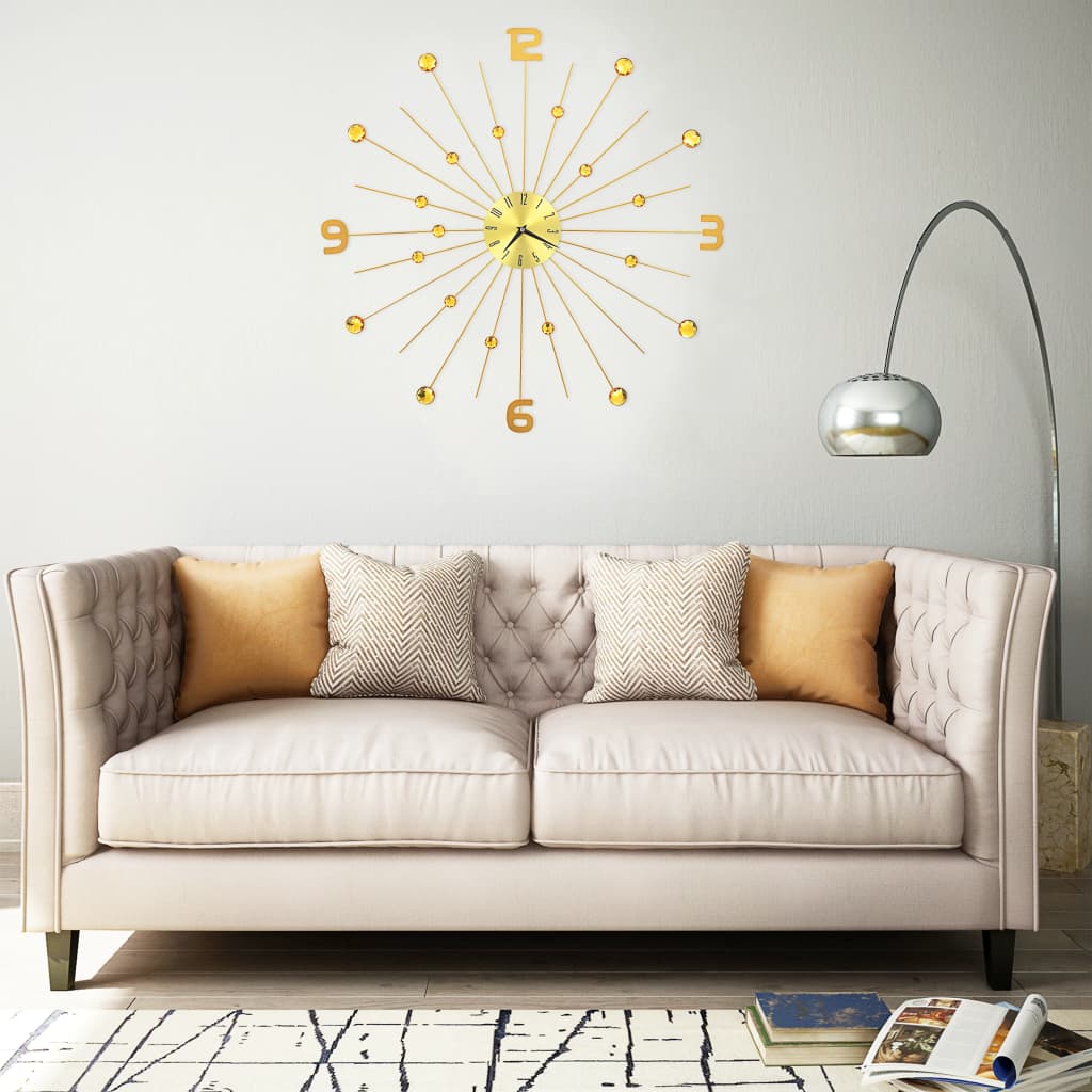 Wandklok 70 cm metaal goudkleurig is nu te koop bij PeponiXL, paradijselijk wonen!