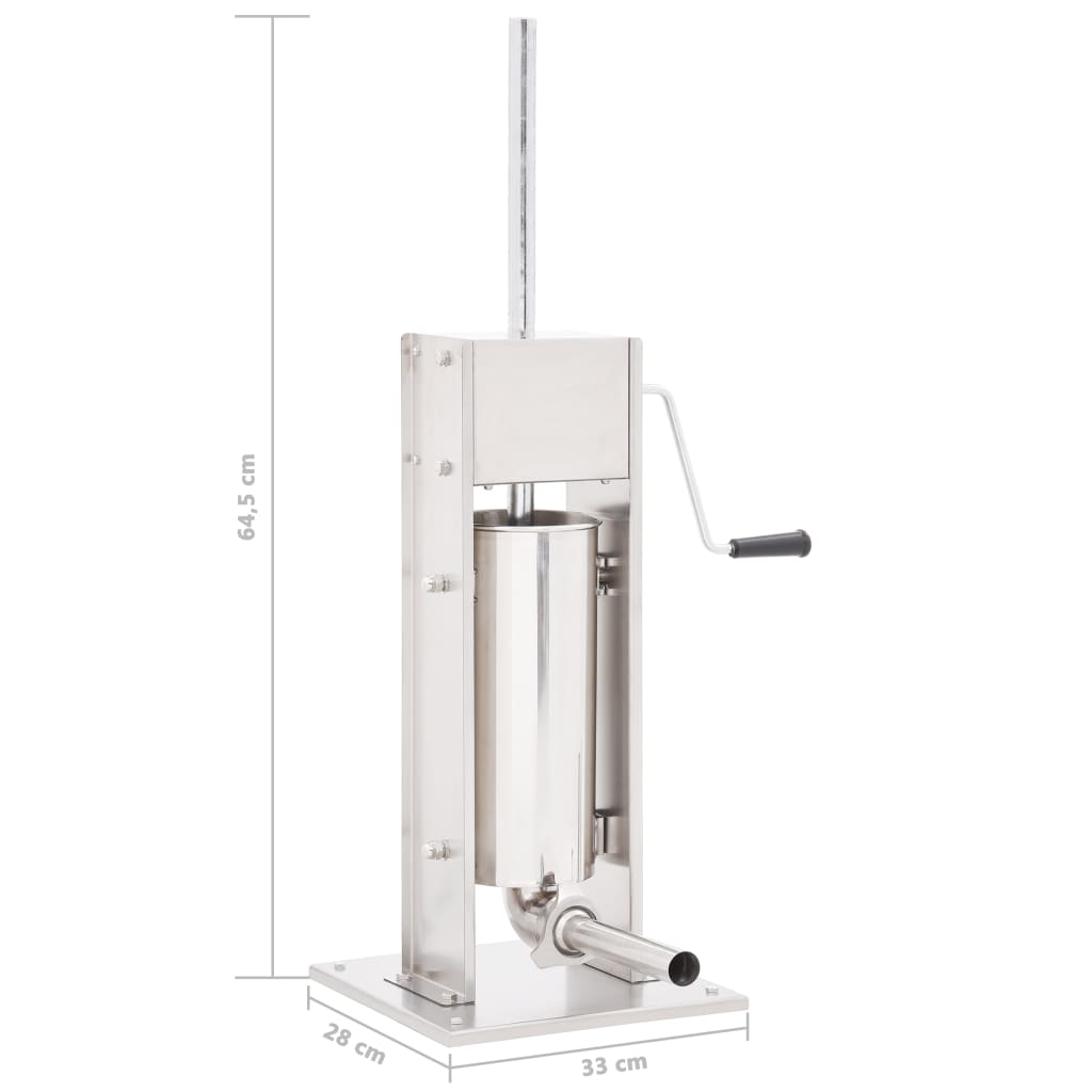 Worstenvuller handmatig 5 L roestvrij staal zilverkleurig is nu te koop bij PeponiXL, paradijselijk wonen!