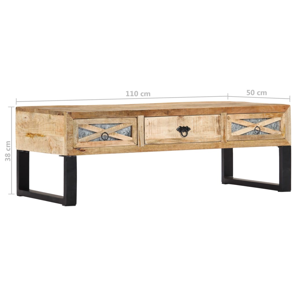 Salontafel 110x50x38 cm massief mangohout is nu te koop bij PeponiXL, paradijselijk wonen!