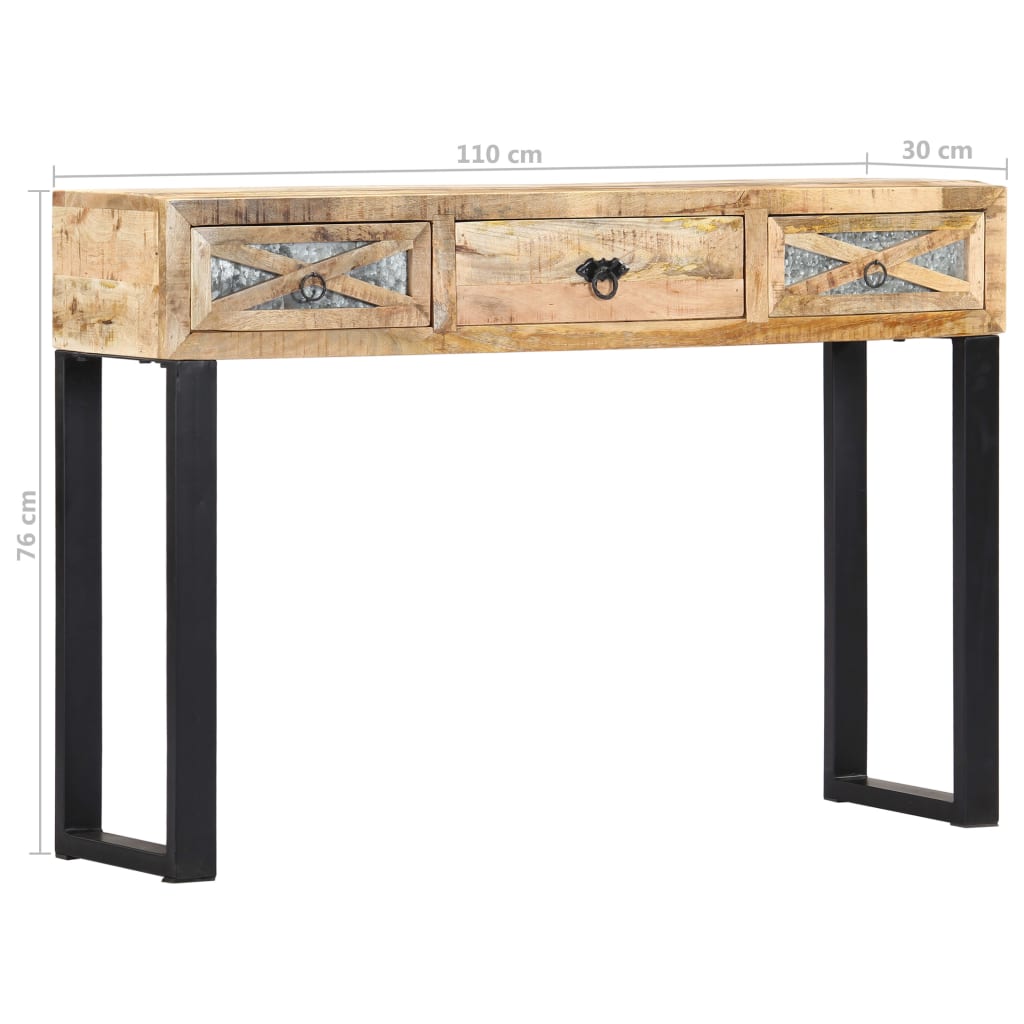 Wandtafel 110x30x76 cm massief mangohout is nu te koop bij PeponiXL, paradijselijk wonen!