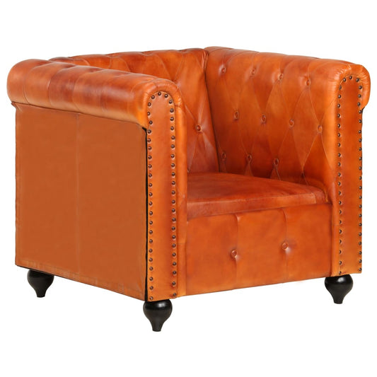 Fauteuil Chesterfield-stijl echt leer tan is nu te koop bij PeponiXL, paradijselijk wonen!