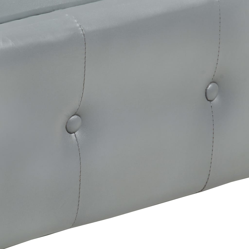 Tweezitsbank Chesterfield-stijl echt leer grijs is nu te koop bij PeponiXL, paradijselijk wonen!