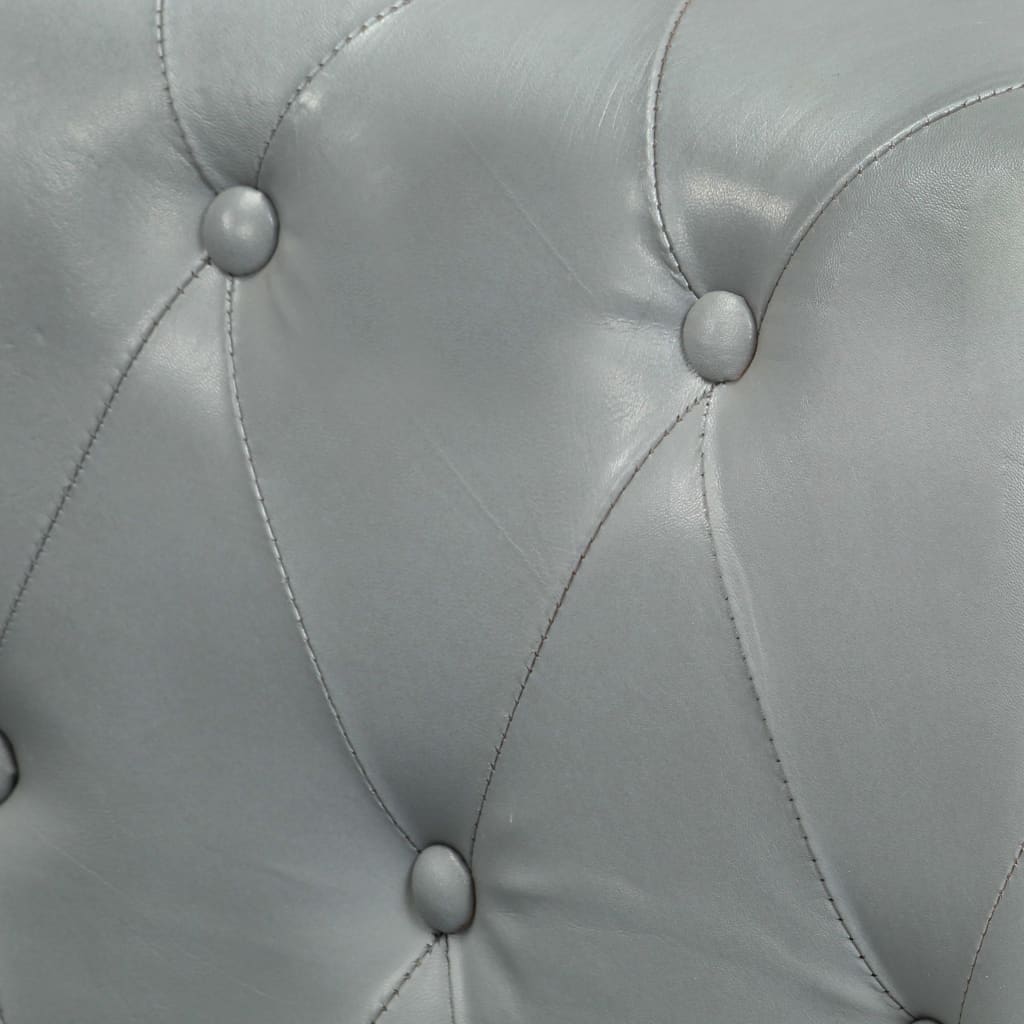 Tweezitsbank Chesterfield-stijl echt leer grijs is nu te koop bij PeponiXL, paradijselijk wonen!