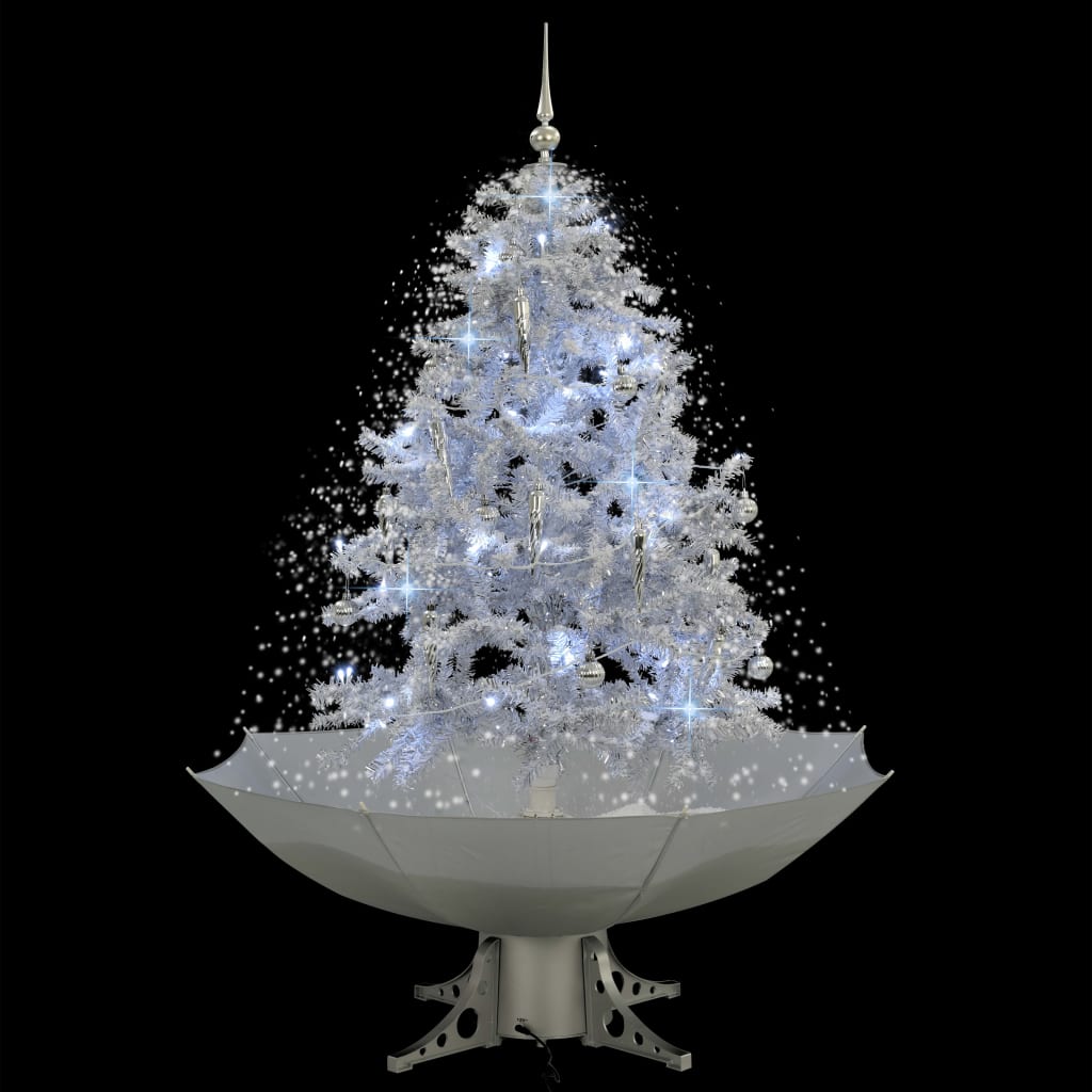 Kerstboom sneeuwend met paraplubasis 140 cm wit is nu te koop bij PeponiXL, paradijselijk wonen!