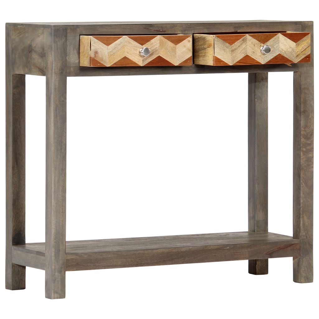 Wandtafel 86x30x76 cm massief mangohout grijs is nu te koop bij PeponiXL, paradijselijk wonen!