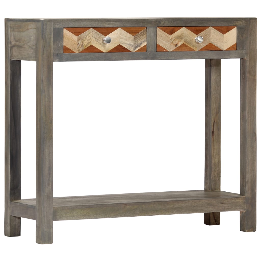 Wandtafel 86x30x76 cm massief mangohout grijs is nu te koop bij PeponiXL, paradijselijk wonen!