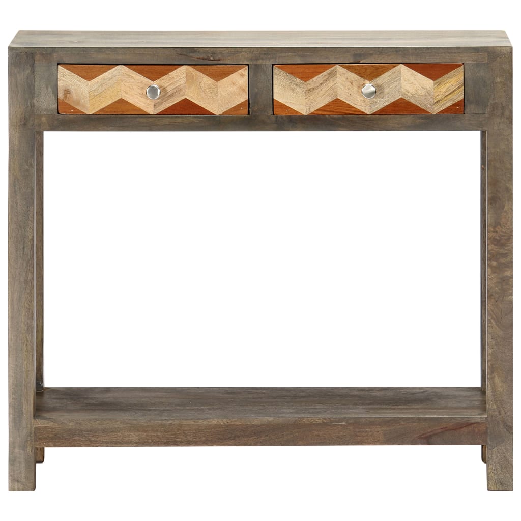 Wandtafel 86x30x76 cm massief mangohout grijs is nu te koop bij PeponiXL, paradijselijk wonen!