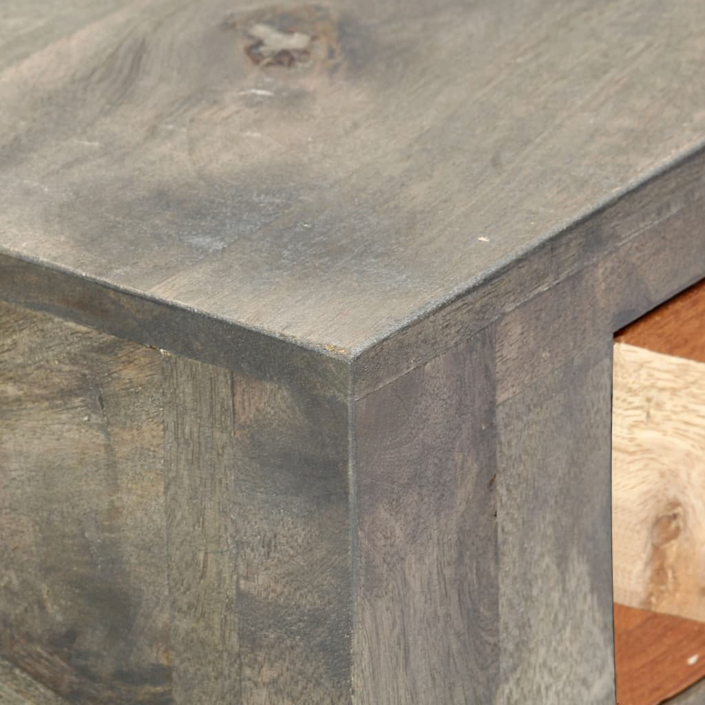 Wandtafel 86x30x76 cm massief mangohout grijs is nu te koop bij PeponiXL, paradijselijk wonen!