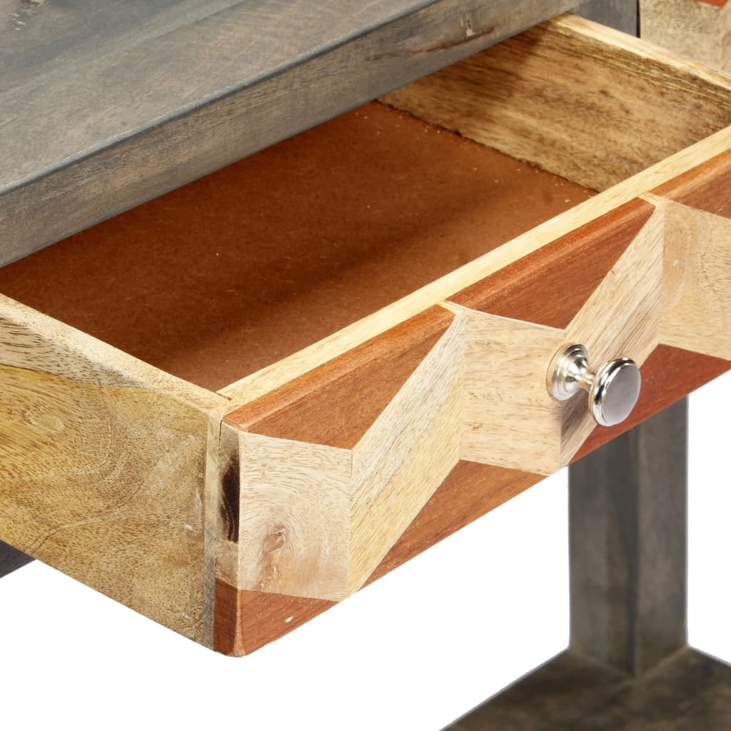 Wandtafel 86x30x76 cm massief mangohout grijs is nu te koop bij PeponiXL, paradijselijk wonen!