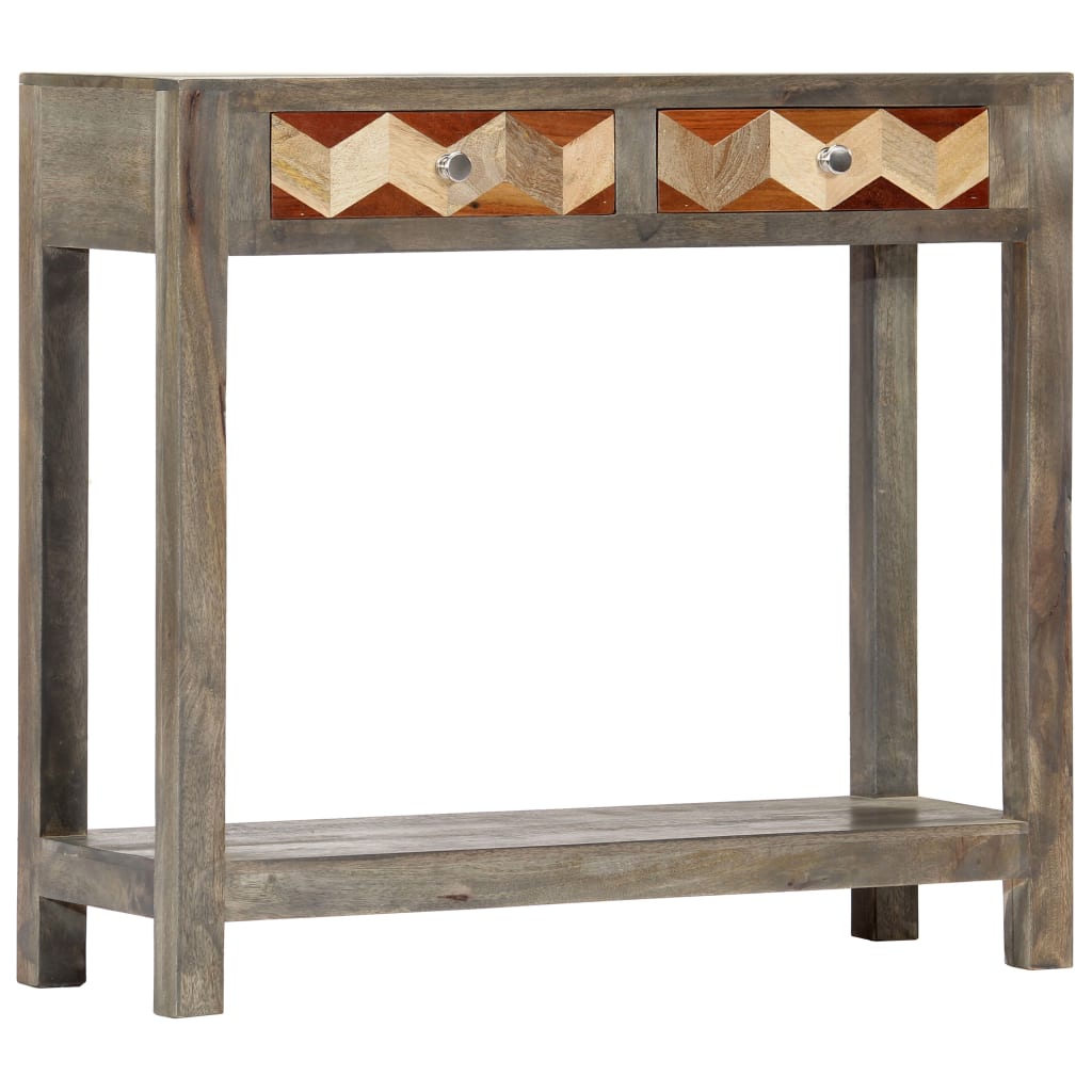 Wandtafel 86x30x76 cm massief mangohout grijs is nu te koop bij PeponiXL, paradijselijk wonen!