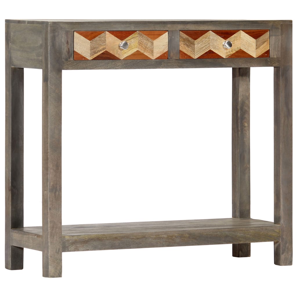 Wandtafel 86x30x76 cm massief mangohout grijs is nu te koop bij PeponiXL, paradijselijk wonen!