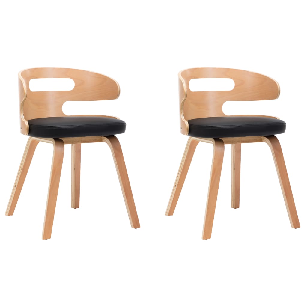 Eetkamerstoelen 2 st gebogen hout en kunstleer is nu te koop bij PeponiXL, paradijselijk wonen!