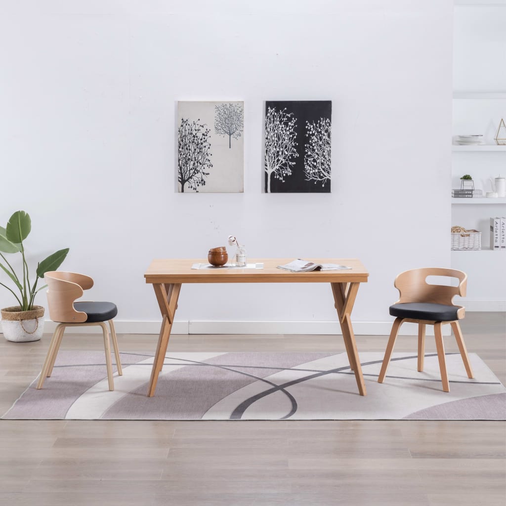 Eetkamerstoelen 2 st gebogen hout en kunstleer is nu te koop bij PeponiXL, paradijselijk wonen!